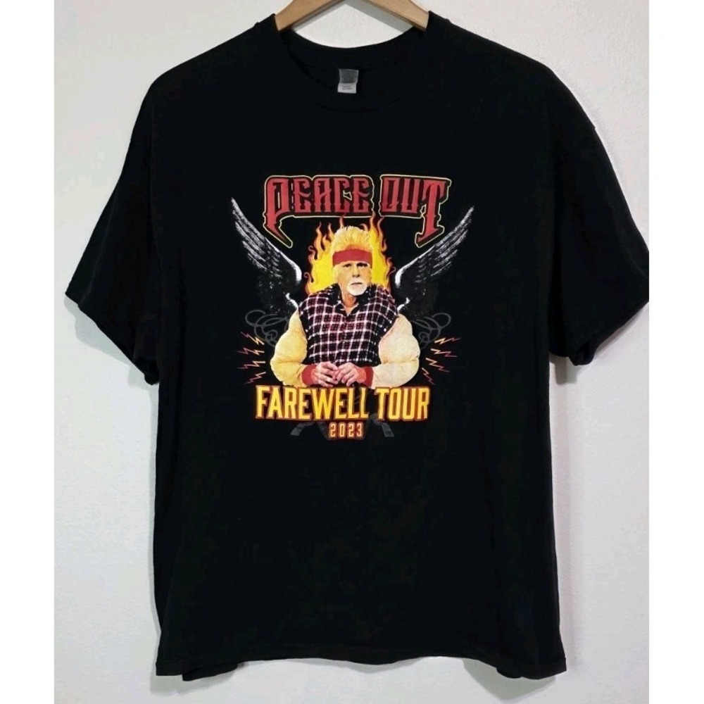 Peace Out Farewell Tour 2023 Graphic T-Shirt Keith Beitler Men XL Black Rock